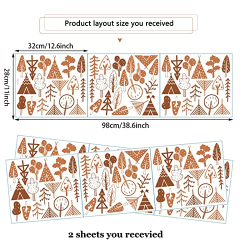 Prabahdak 110 Pcs Boho Brown Woodland Trees Wall Decal Small Forest Trees Wall Stickers Abstract Art Forest Wall Decor Peel And Stick For Livingroom Kids Room Nursery Bedroom #TOP4