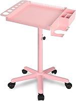 Vista 10 de Bandeja de salón con ruedas,Carrito de belleza con ruedas ajustable en altura,Equipo profesional de salón para peluquería/Spa/uso doméstico Negro