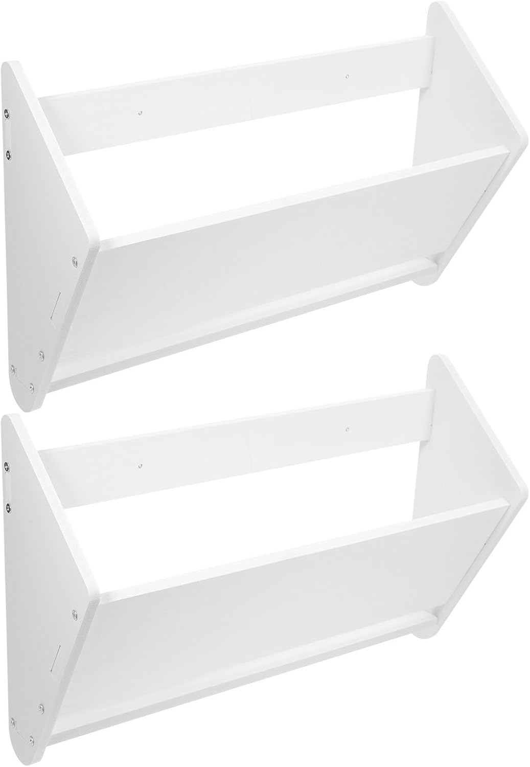 Kisangel 2pcs Wall Mounted Shoe Organizer Rack for Door Surfaces, Space Saving No Punch Installation White Pvc Wood-plastic Board Storage Rack for Home Slippers the Door