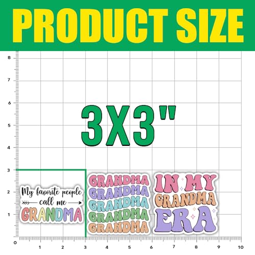 Image of Grandma Floral Stickers Nana Gigi Stickers Bulk in My Grandma Era Mother's Day Gifts for Grandma Vinyl Decal Decorations for Car Truck Laptop Windows Water Bottle Tumbler