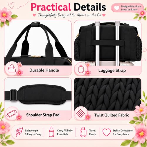 Image of Baby Diaper Bag | Diaper Bag for Mothers For Travel | Baby Bags For Mothers Carry | Baby Diaper Bag For Mother For Travelling | Mommy hand Tote Sling Lugguage diapers Handbags with Changing Mat