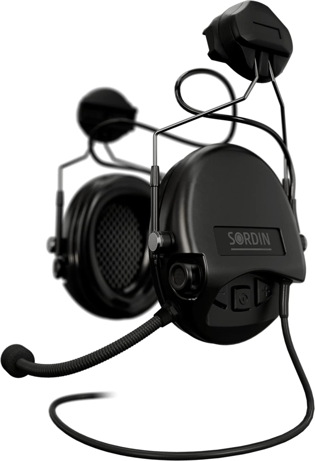 Sordin Supreme MIL CC 72332-06-S Radio Hearing Protection - Active Military Hearing Protector - ARC Rails & Nexus TP120-Downlead - Black