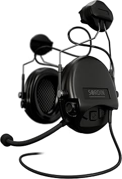 Sordin Supreme MIL CC 72332-06-S Radio Hearing Protection - Active Military Hearing Protector - ARC Rails & Nexus TP120-Downlead - Black