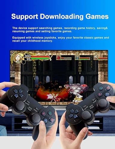Vídeo Game Retrô 4K 64G com 10.000 Jogos, HD Display, Vídeo Game Stick para PS1/GBA/FC/MD, Clássico
