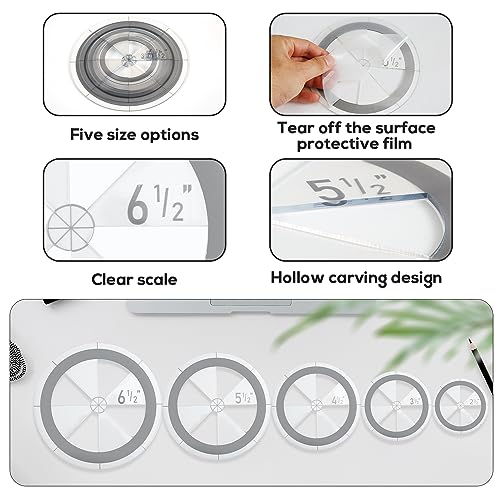 5pcs Circle Ruler Quilting Template Set - Image 3