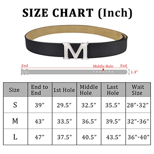 Fashion Leather Belts For Women, M Name Belt With Removable Buckle For Cosplay Yellow M #TOP4