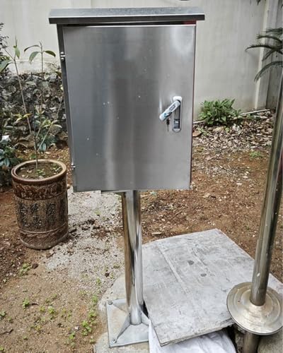 Support Borne de Recharge pour Garage Extérieur Colonne Métal avec Clé