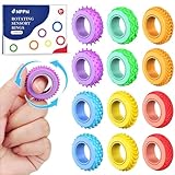 Fidget Ring Toys für Erwachsene & Kinder - 12 Stück Sensorische Fidget Spinner mit 6 Texturen, Lautloses Spielzeug bei Angstzuständen für ADHD Autismus, Konzentrationshilfe für Schule & Büro.