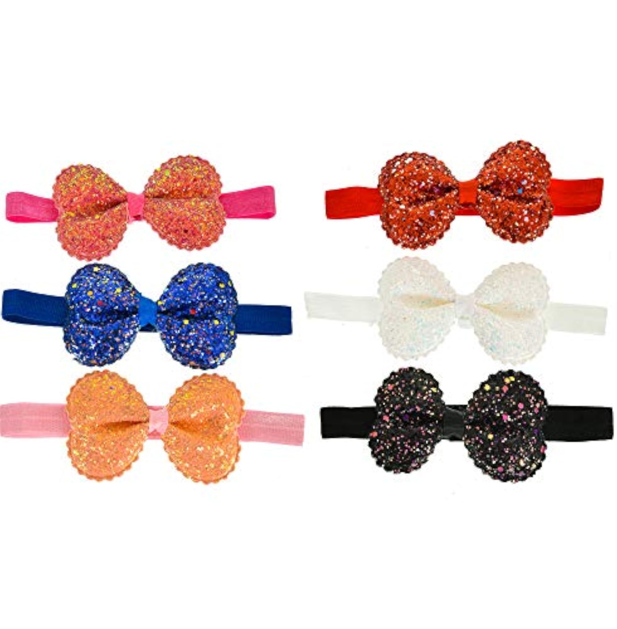 Girls' Soft Elastic Flower Headband, Pack of 6
