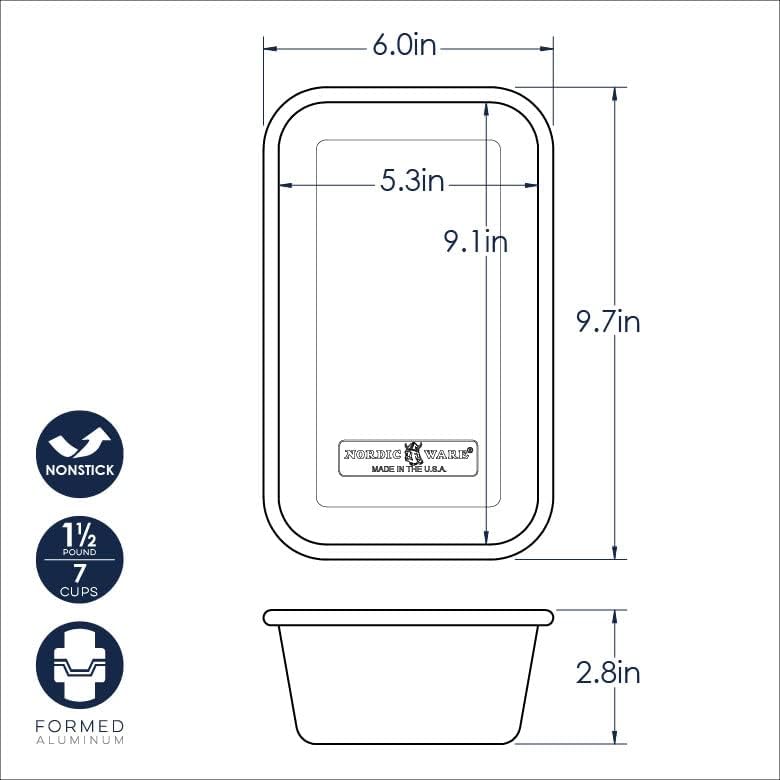 Nordic Ware Naturals Aluminum NonStick 1-1/2 Pound Loaf Pan - Image 5