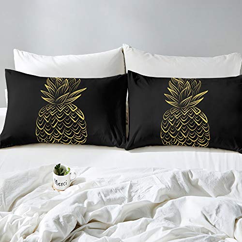 Castle-Fairy-Black-Pineapple-Bedding-Set-Fresh-Minimalism-Comforter-Cover-Set-Full-Size-for-Adult-Teens-Bedroom-Fruit-Yellow-Duvet-Cover-Soft-Microfiber-Quilt-Cover-3pcs-Bedding-Set 511m3JubQLL
