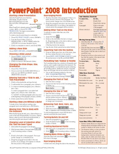 PowerPoint 2008 for Mac: Introduction Quick Reference Guide (Cheat Sheet of Instructions, Tips & Shortcuts - Laminated Card)
