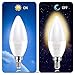 Dusk to Dawn Night Light Bulbs 6W E12 Light Sensor Bulb 3000K 60w Equivalent LED Bulb E12 LED Candelabra Bulb Base,Auto On and Off for Home,Outdoor,Yard Light,Warm White (2 Pack)