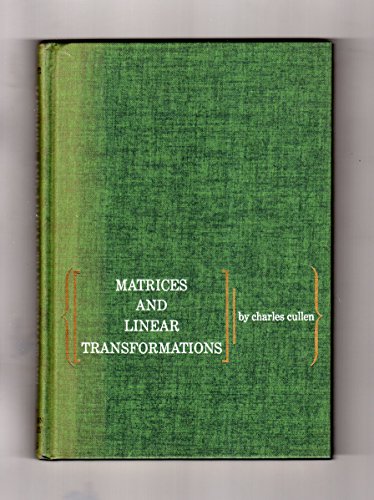 Matrices and Linear Transformations 0201012251 Book Cover