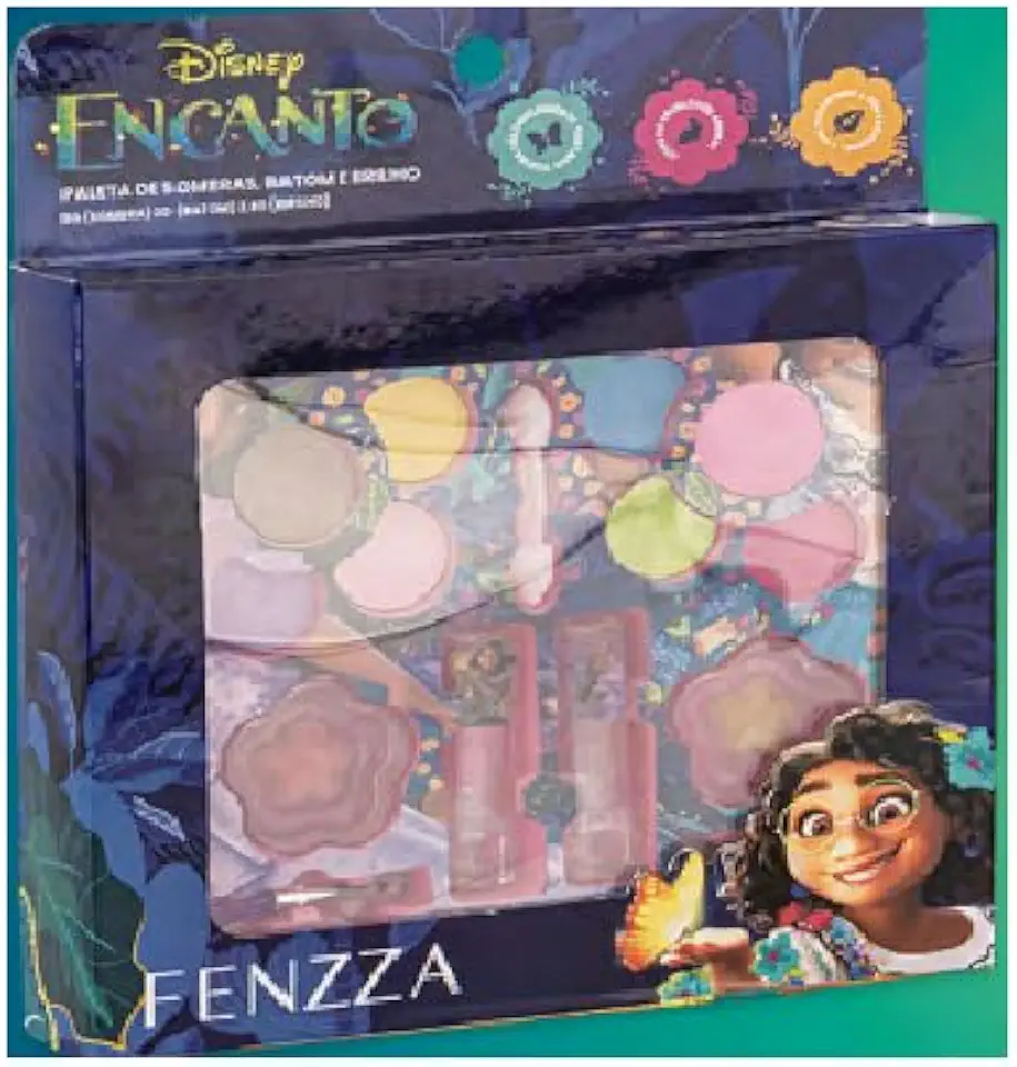 Kit Maquiagem Infantil Encanto FENZZA - Presente Menina 4-10 Anos, Maquiagem Teen Disney Lavável - Ref DIS038