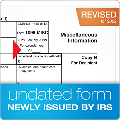 Adams 1099 Misc Forms 2022, Tax Kit For 12 Recipients, 5 Part Laser 1099 Forms, 3 1096, Self Seal Envelopes & Tax Forms Helper Online (Txa125Misc-22) #TOP2