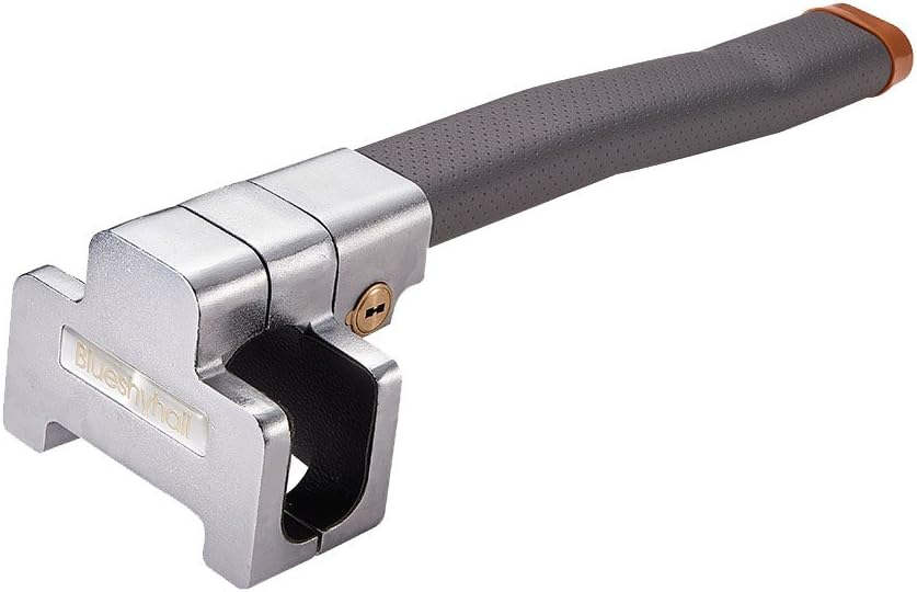 BlueshyhallUniversal Anti Theft Lock Car Steering Wheel Lock Secure Anti-Theft Device with Keys,Grey