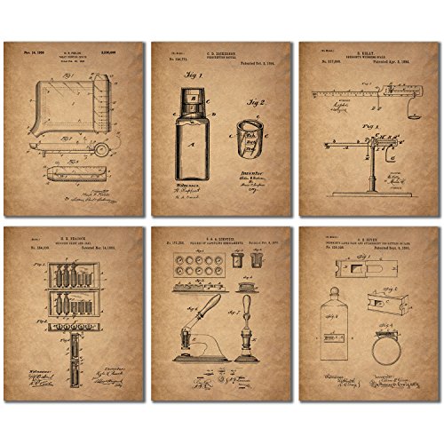 Pharmacist Patent Wall Art Prints - Set of 6 Vintage Photos