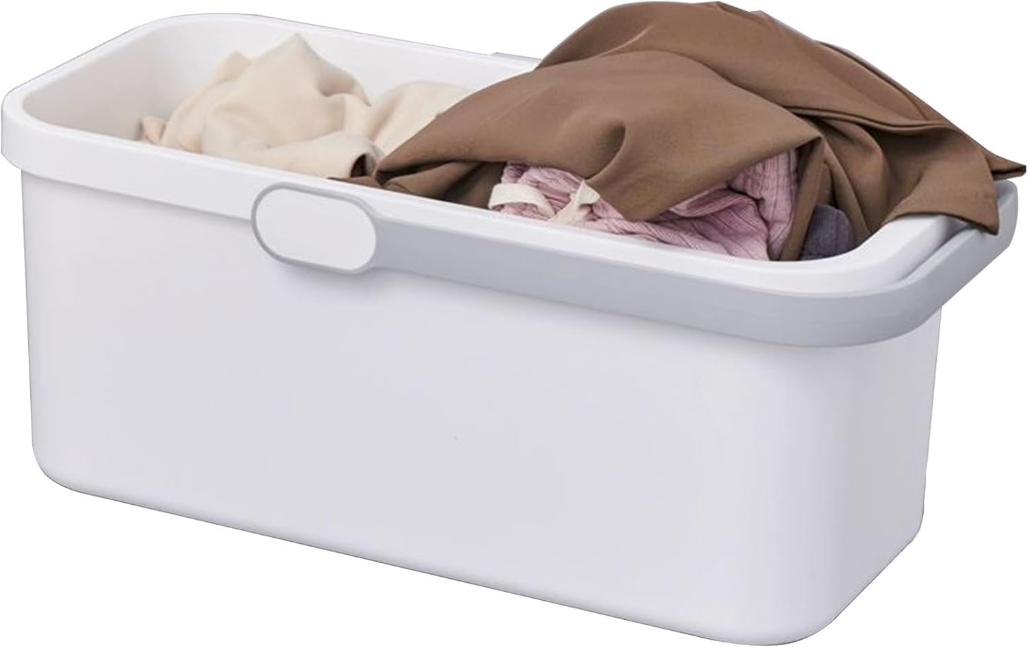 17L Portable Laundry Basket with Handles - 4.5Gal Plastic Hamper for Clothes, Towels - Ideal for Family, Dorm, and Small Spaces - Durable, Lightweight, Easy to Carry
