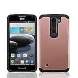 LG K7 Case, LG Tribute 5 Case, LG Treasure Case, LUXCA Armor [Heavy Duty] Rugged Drop Protection Hybrid Dual Layer Defender Cover Case for LG Treasure LTE K7 Tribute 5 (Rose Gold)