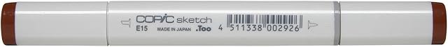 COPIC Marcador Sketch Ponta Dupla Redonda e Chanfrada, Cor E15 Dark Suntan, 1 unidade