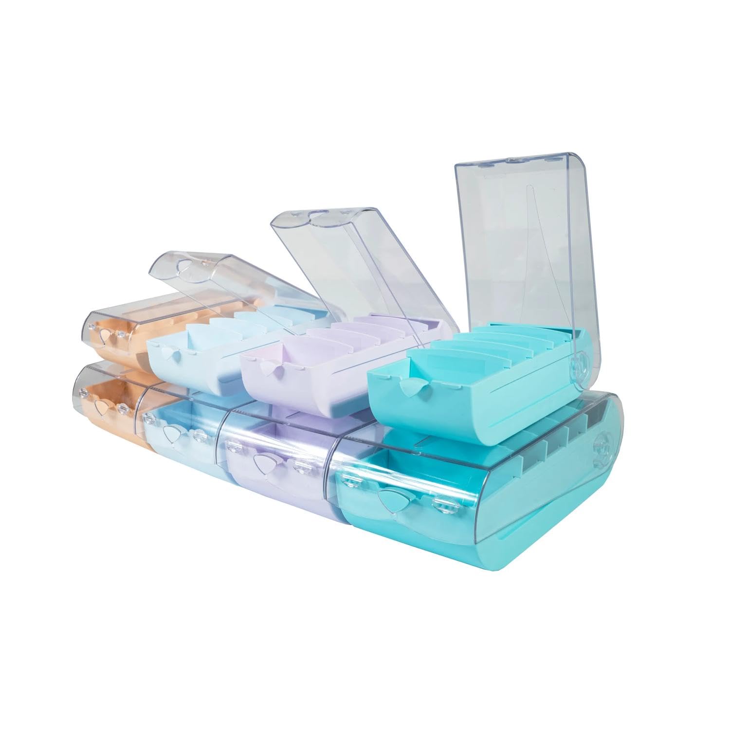 Exacompta - Kartonbox mit 100 Blanko-Karten A8 und 4 Trennblättern - Kapazität bis zu 650 Karten im A8-Format - Pastellfarben sortiert - Originelle BunnyBox-Form mit Schiebedeckel