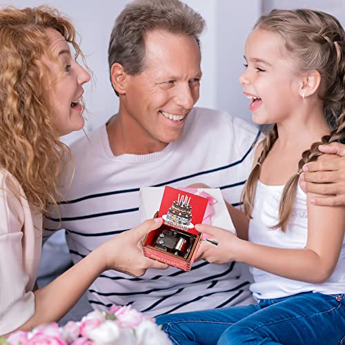 Cobee Happy Birthday Handkurbel Spieluhr, Mini Holz Spieluhr Bunte Handkurbel Vintage Gravur Spieluhren handbetriebenes Geburtstagsgeschenk für Familie Freund Liebhaber Kollegen Klassenkamerad
