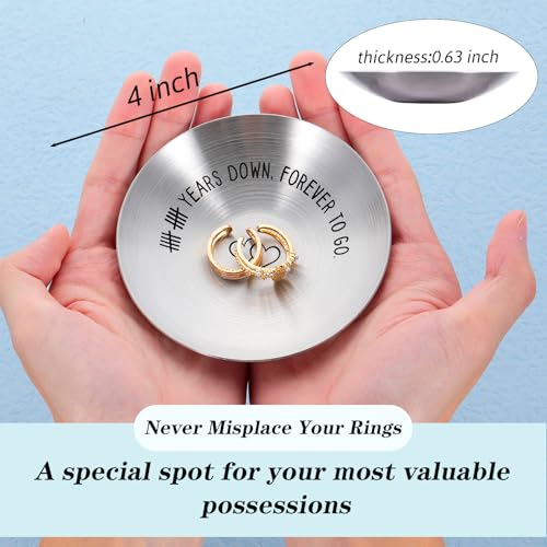 10 Year Anniversary Wedding Gifts for Him Her Couple Women Men Ring Holder 10th Anniversary Tin Gifts 10 Year Anniversary for Wife Husband Ten Years Anniversary Aluminum Gifts for Christmas Birthday