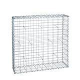 Gabionen verschiedene Größen wählbar + kostenloser Versand // Steingabionen Steinkorb Gabionen Wand Rundgabione, Gabionenwand, Drahtkorb Mauer Säule Säulen 5x10 (Gabione 100x100x30cm)