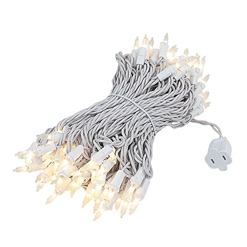 Guirlande 50 pi 100 ampoules mini blanche givrée