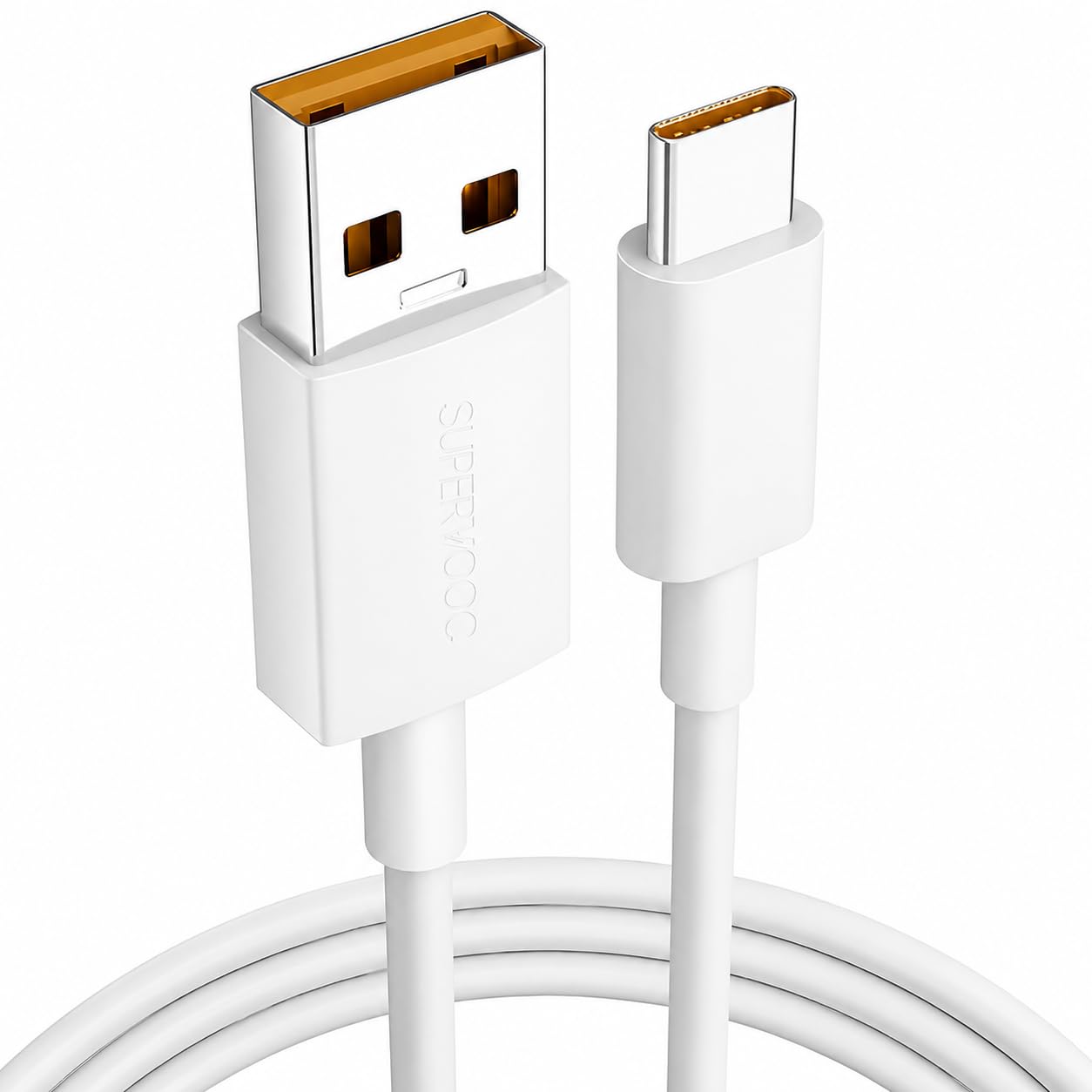 Original Realme 80W Supervooc Fast USB Type C Charging Cable for Realme 12 pro plus/11 pro plus/11/10/9 Pro/Narzo 60 Pro/60/50 Pro/Realme Xt/Realme Xt 730G/Support 45Watt Superdart Charger,White
