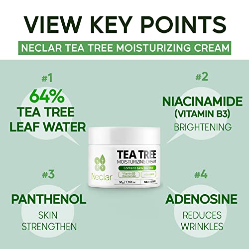 Neclar - Tea Tree Face Moisturizer For Dry Skin - Face Cream For Woman And Men - Anti-Aging Facial Skin Care Product - Cica Facial Moisturizer - Acne Cream For Face - Face Lotion For Dry Skin #TOP3