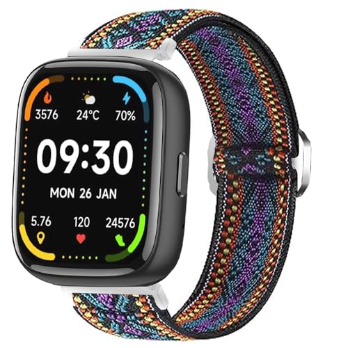 IDW17, IDW20, IDW21, IDW23, IDW25, IDW26 Smart Watch Bands, Lamshaw Stretch Elastics Nylon Adjustable Replacement Strap Accessories for Men & Women Compatible for Faweio IDW26 1.83 Inches Smart Watch,