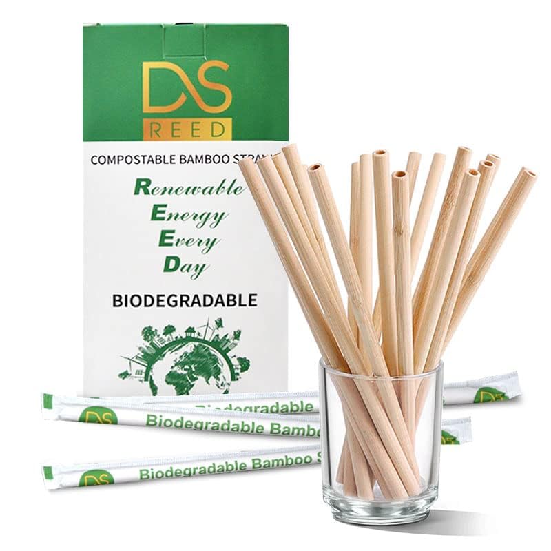 100 pitillos de bambú DS Reed biodegradables 7.8 pulgadas miniatura 2