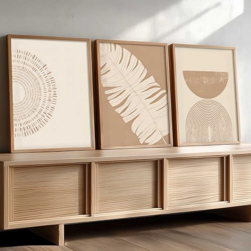 Image of kotart Boho Art Home Decoration Painting | Paintings With Frame For Living Room Bed Room Hotel Wall Decor Digital Reprint Set of 3 (19X25 inch)