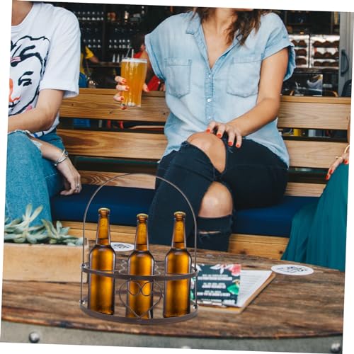 Soporte metálico para 6 botellas de cerveza portatil miniatura 7