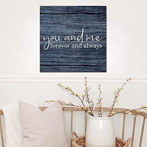 Tollyee Wood Sign With Saying You And Me Forever And Always Wood Plaque Wall Hanging Sign Bible Quote Wood Sign For Home Cabin Front Door Outdoor Decoration 16X16In #TOP1