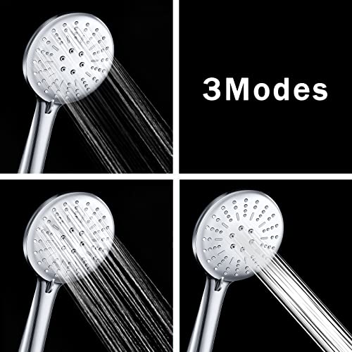 Craftisan High Pressure Handheld Shower Head, Only Shower Head No Shower Hose Or Holder, 3 Spaying Modes Shower Head Replacement For Bathroom Accessories Powerful Upgrade Silver #TOP2