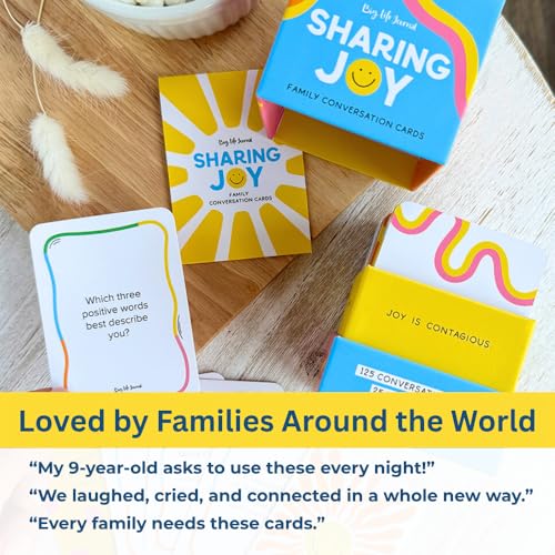 Image of Big Life Journal - Sharing Joy Conversation Cards - 150 Prompts to Spark Joy, Gratitude & Meaningful Conversations - Gift for Families, Kids & Parents for Holidays, Road Trips & Family Dinners