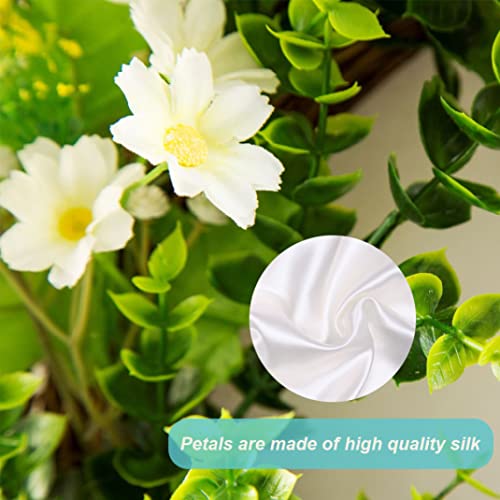Couronne de fleur artificielle daisy 43cm suspendue et résistante
