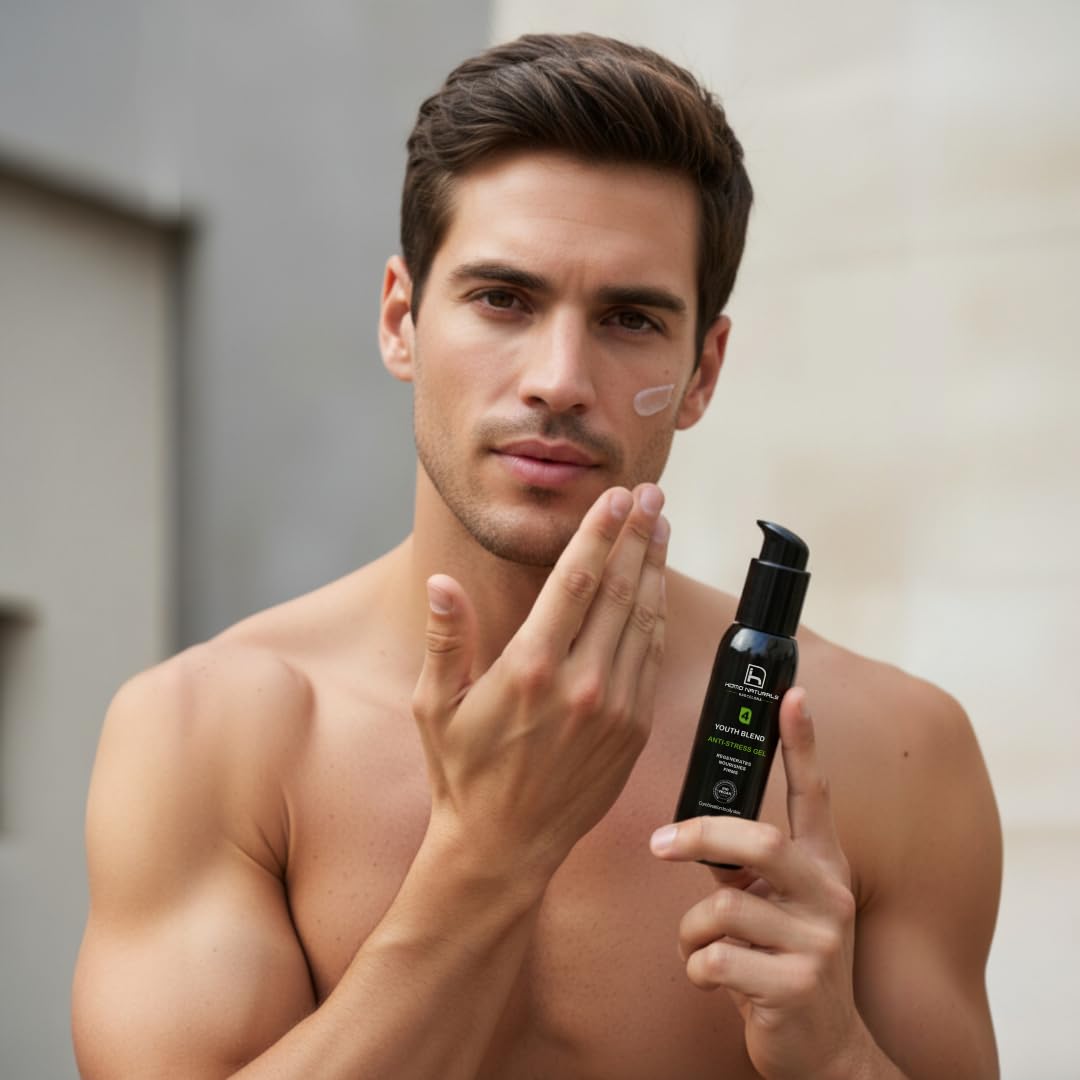 Homo Naturals 365 Anti-Aging-Set, Anti-Falten-Gel + Anti-Falten-Creme, Geschenkset für Männer, Gesichtspflege für Männer, Kosmetik, Geschenke für Männer, 100 % natürliche und Bio-Behandlung