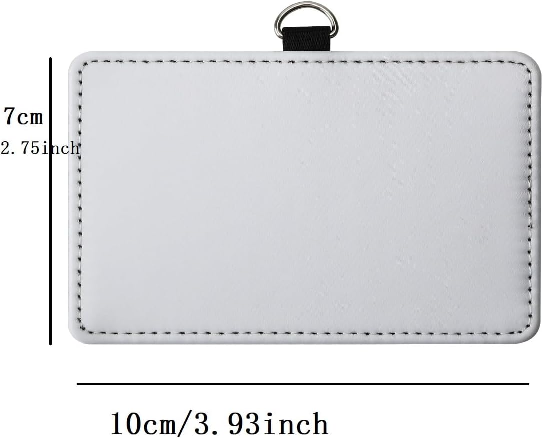 30 Pack Sublimation Blanks PU Leather ID Badge Holder Heat Transfer Print Horizontal ID Card Holders for Badges Buddy Waterproof Name Tag Holders Blank for Coach Office Employees Students