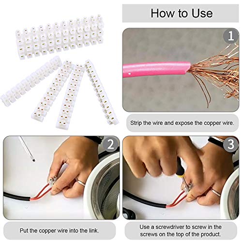 TANCUDER 10 stücke Lüster klemmen Transparent Lüsterklemmen Elastische Lüsterklemmleiste Zweireihig Schraubklemme für Schnellkupplung 360V 10A(PE)