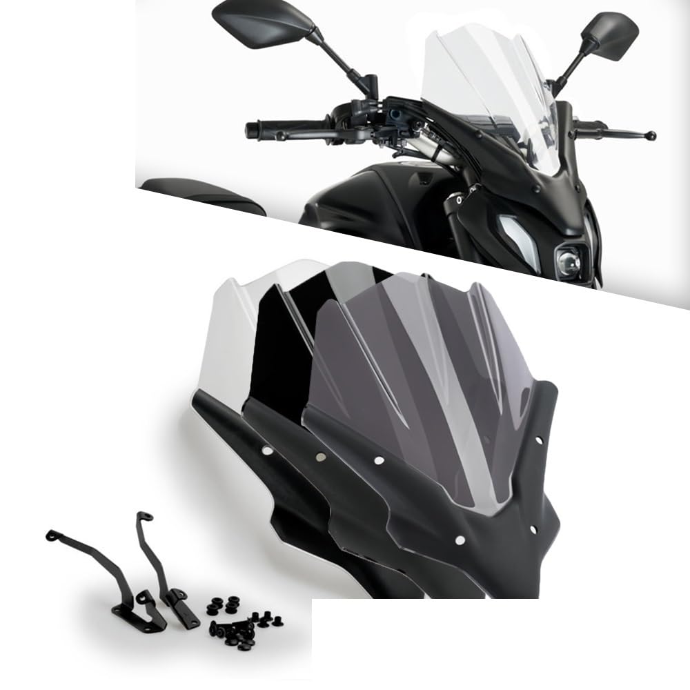 Parabrezza Moto Accessori per moto parabrezza da turismo visiera nera per MT-07 SP MT07 FZ07 FZ-07 2021 2022 doppia bolla