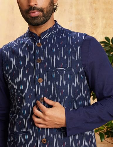 Image of Amazon Brand - Symbol mens Cotton Nehru Jacket Kurta Pant Set (3pcs)