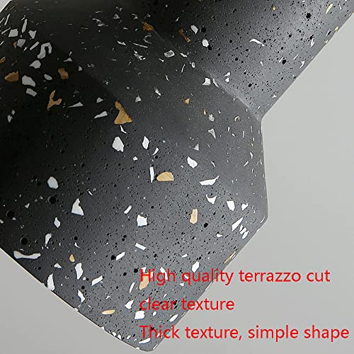 Lustre de luxe rétro en terrazzo Lampe suspendue design chic E27 KGFDSGDS