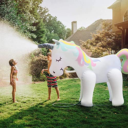 Float Joy Géant Gonflable Licorne Arroseur Licorne Eau Jouets pour Summer Yard et Outdoor Play Enfants et Adultes Summer Party Favorite
