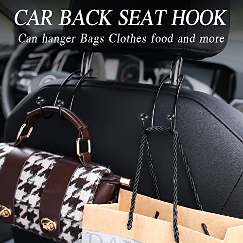 SAVORI Auto Hooks Bling Car Hangers Organizer Seat Headrest Hooks Strong and Durable Backseat Hanger Storage Universal for SUV Truck Vehicle 2 Pack (Black A) - Thumbnail 3