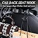 SAVORI Auto Hooks Bling Car Hangers Organizer Seat Headrest Hooks Strong and Durable Backseat Hanger Storage Universal for SUV Truck Vehicle 2 Pack (Black A)