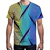 Linnhoy Unisex Men's and Women's Shirts Unisex Fashion Casual Novelty Tees 3D Graphic Adults T-Shirts Teens Tops Size S-XXL, Lyu Blue, S #2